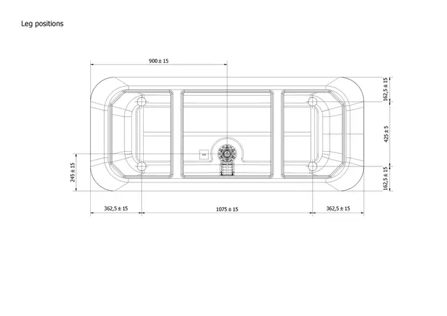 Badekar DYBE 180 181x75x56cm hvit 
