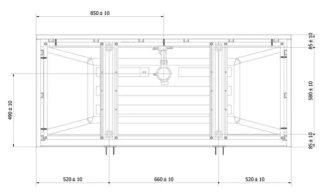 Badekarpakke med panel KVADRAT DUO 170 170x75x62cm (front&ende) hvit/hvit 