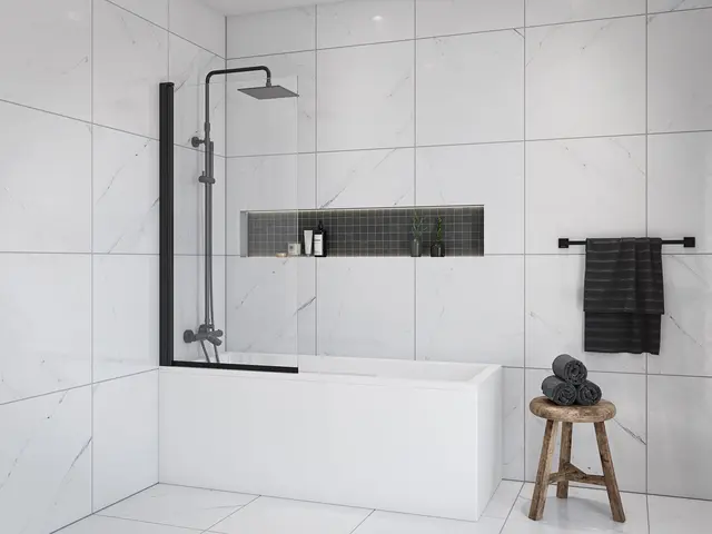 Badekarpakke med panel KVADRAT 160 160x70x62cm (front&ende) hvit 