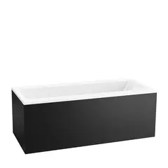 Badekarpakke med panel KVADRAT DUO 170 170x75x62cm (front&amp;ende) sort matt/hvit