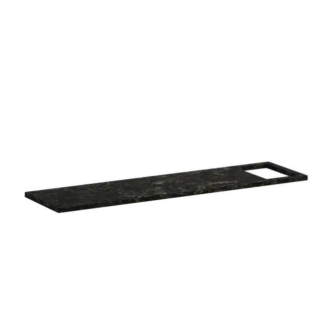 Badekarsbro solid surface 85cm mørk grå stein 