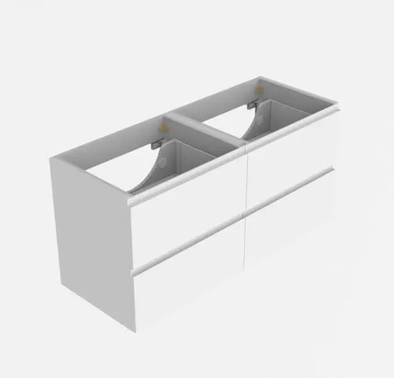 Servantskap fingergrep MIE 140 140x46x57cm Hvit lakk 