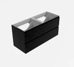 Servantskap fingergrep MIE 160dbl 160x46x57cm sort eik pvc