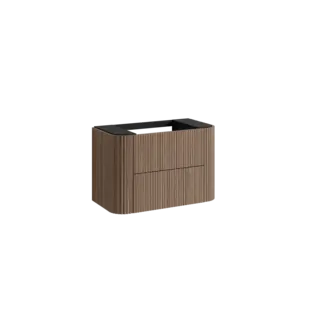 Servantskap buet MIE 90 90x46x57cm bølge valnøtt finér