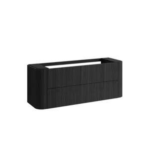 Servantskap buet MIE 150 150x46x57cm bølge sort eik finér