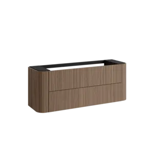 Servantskap buet MIE 150 150x46x57cm bølge valnøtt finér