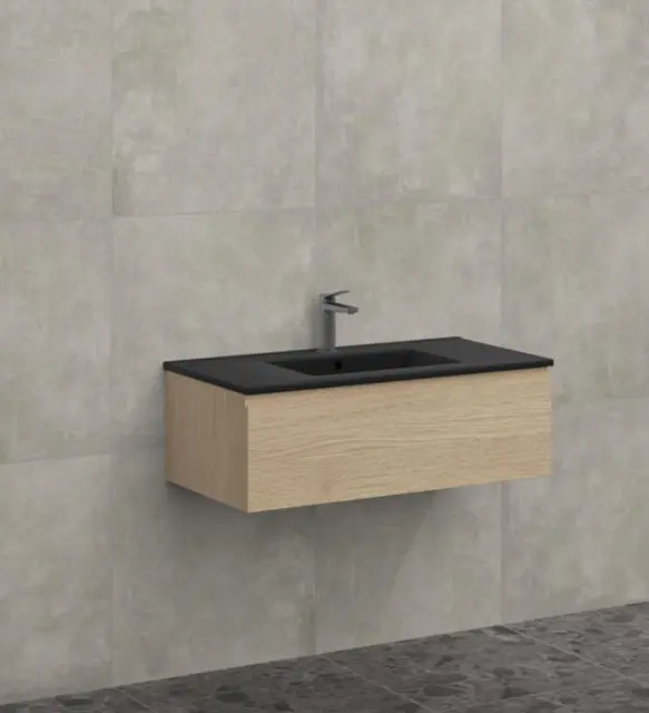 MIE DEMI 90 m/LEA og ARLA lys eik og sort matt 