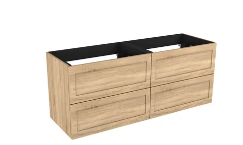 Servantskap ramme MIE 120dbl 4S 120x46x57cm lys eik pvc servant x2