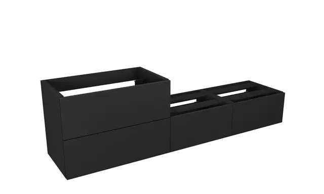Servantskap slett MIE SMART 200 200x46x57cm sort matt pvc servant x1 