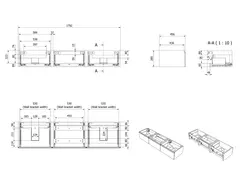 Servantskap fingergrep MIE DEMI 180 3x60 180x46x29cm skandinavisk eik servant x2