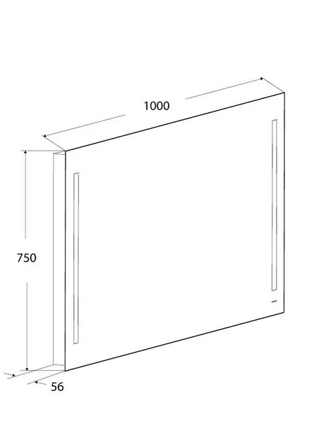 Speil IDA 100 100x75cm led-lys stikk 