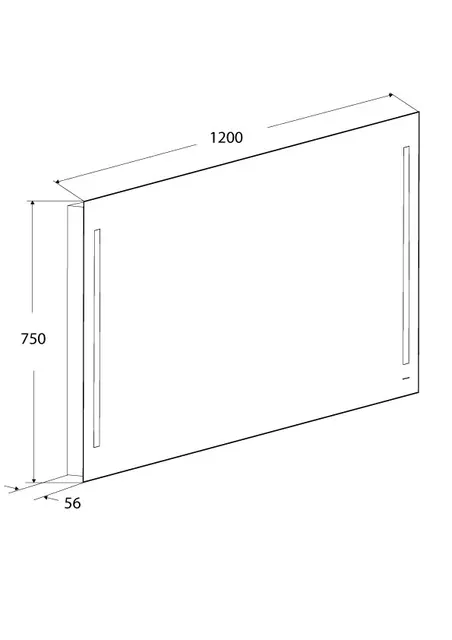 Speil IDA 120 120x75cm led-lys stikk 