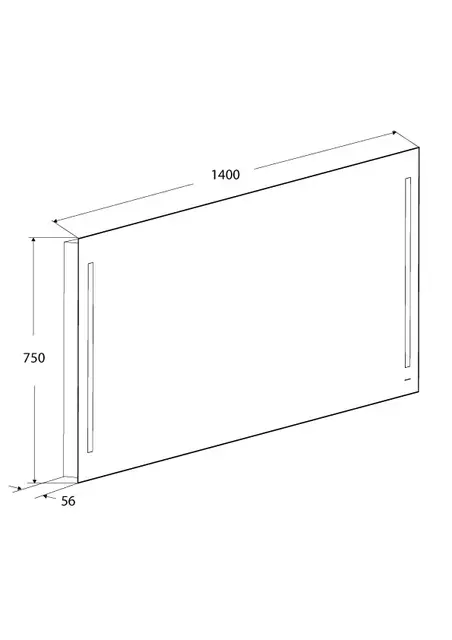 Speil IDA 140 140x75cm led-lys stikk 
