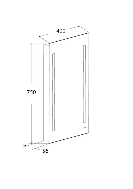 Speil IDA 40 40x75cm led-lys stikk 