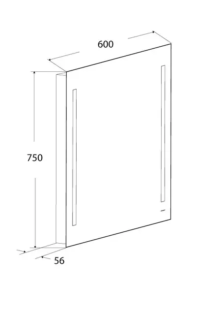 Speil IDA 60 60x75cm led-lys stikk 