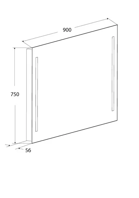 Speil IDA 90 90x75cm led-lys stikk 