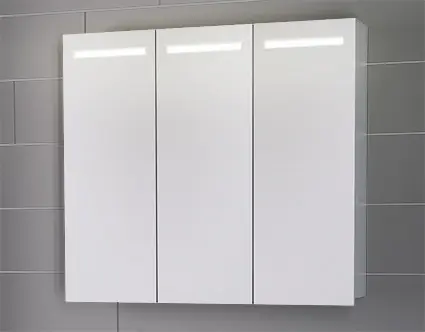 Speilskap Ida 90 90x80x15cm led-lys stikk hvit matt lakk 