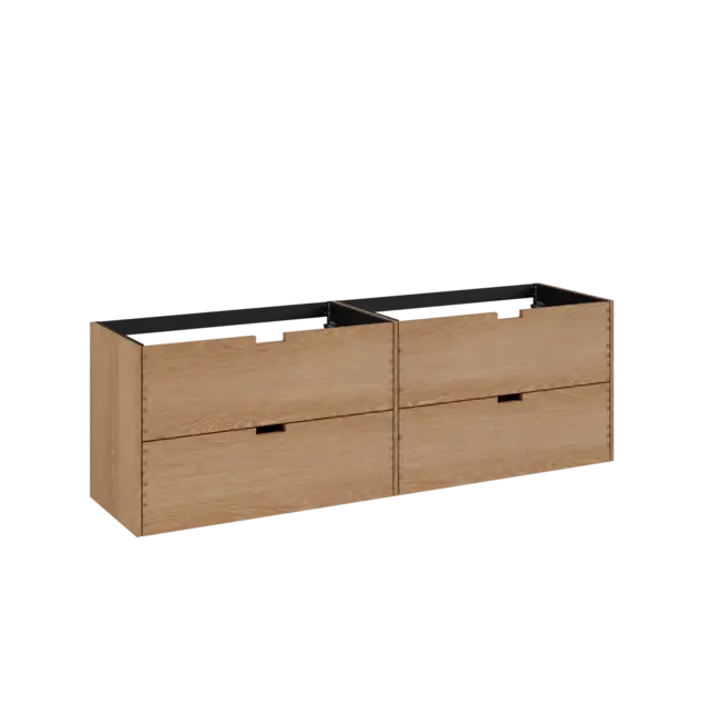 Servantskap kontur IBEN 180 dbl 180x46x57cm hvit eik finer 