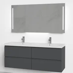 Servantskap fingergrep MIE 140 140x46x57cm Mørk grå