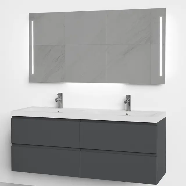 Servantskap fingergrep MIE 140 140x46x57cm Mørk grå 