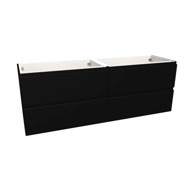 Servantskap fingergrep MIE 160dbl 160x46x57cm sort matt pvc 