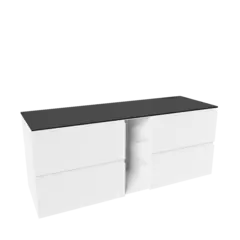 Servantskap fingergrep hylle MIE 200 200x46x57cm hvit matt lakk