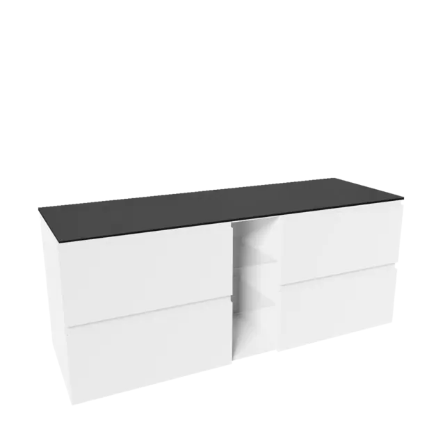 Servantskap fingergrep hylle MIE 200 200x46x57cm hvit matt lakk 