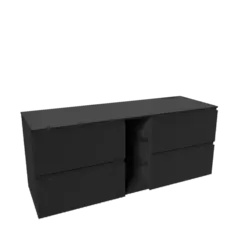 Servantskap fingergrep hylle MIE 200 200x46x57cm mørk grå lakk