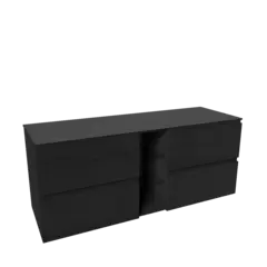 Servantskap fingergrep hylle MIE 200 200x46x57cm sort eik