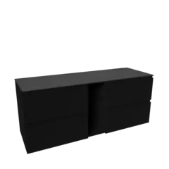 Servantskap fingergrep hylle MIE 200 200x46x57cm sort matt