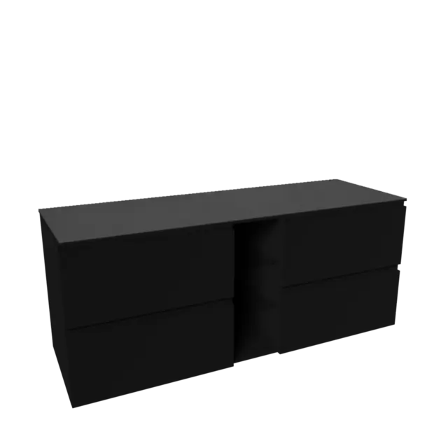 Servantskap fingergrep hylle MIE 200 200x46x57cm sort matt 