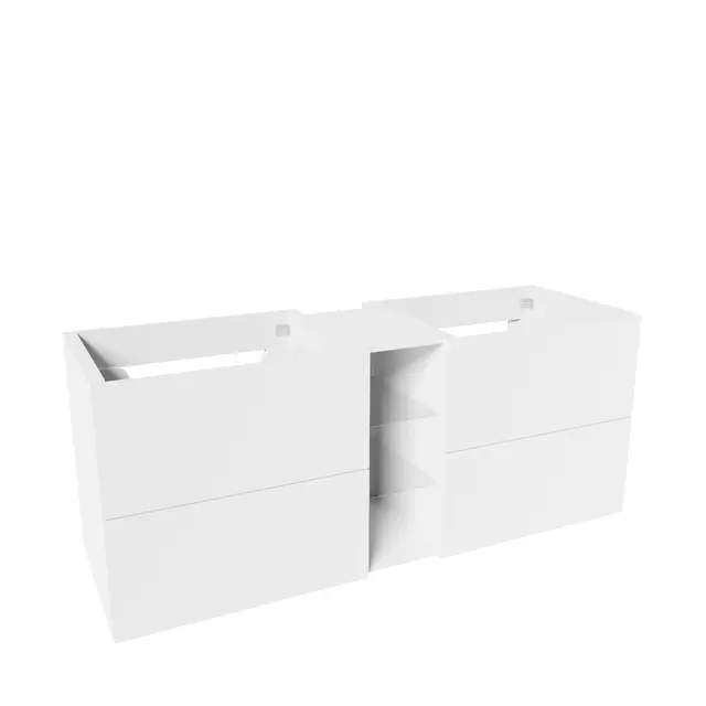 Servantskap slett hylle MIE 140 140x46x57cm hvit lakk 