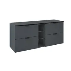 Servantskap slett hylle MIE 140 140x46x57cm mørk grå lakk