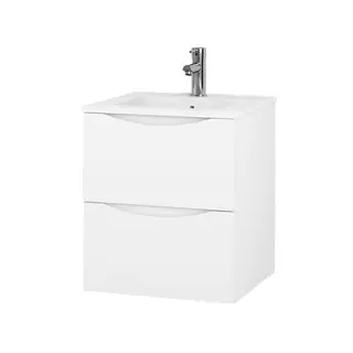 Servantskap ELI 50 slim med BEA servant 50x39x57cm hvit melamin hvit porselen
