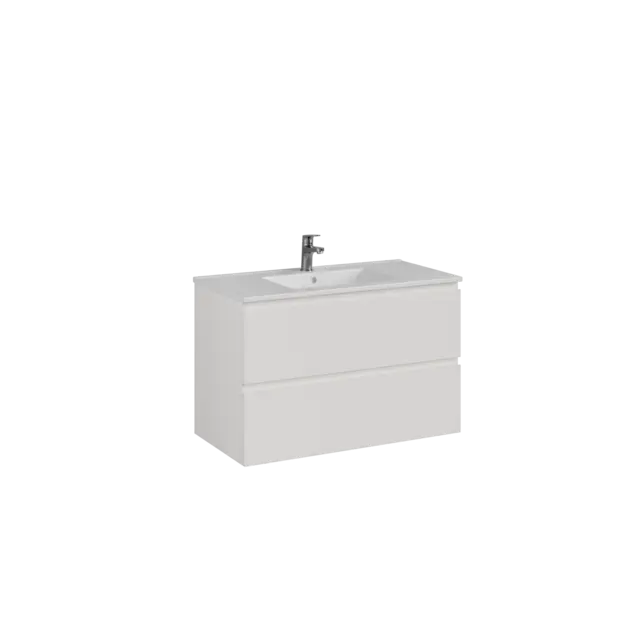 Servantskap ELI 100 med BEA servant 100x46x57cm hvit melamin hvit porselen 
