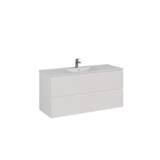 Servantskap ELI 120 med BEA servant 120x46x57cm hvit melamin hvit porselen