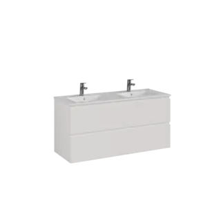 Servantskap ELI 120dbl med BEA servant 120x46x57cm hvit mleamin hvit porselen