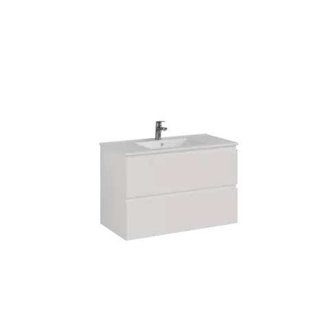Servantskap ELI 100 med BEA servant 100x46x57cm hvit melamin hvit porselen