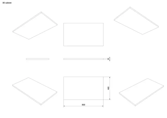 Benkeplate MDF 80 80x46cm lys eik pvc 