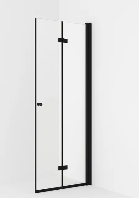 Dusjdør leddet LIAM 80 H 80x195cm høyre sort matt/klar 