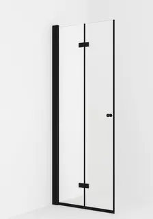 Dusjd&#248;r leddet LIAM 80 V 80x195cm venstre sort matt/klar