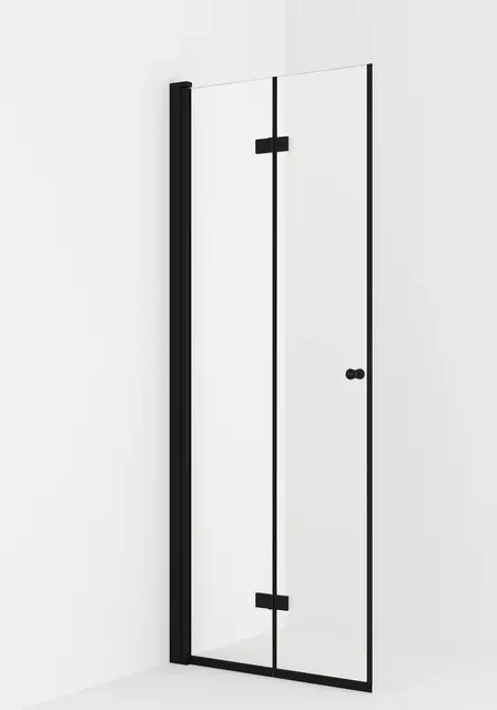 Dusjdør leddet LIAM 80 V 80x195cm venstre sort matt/klar 