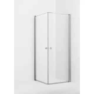 Dusjhj&#248;rne rett laminert LIAM 80x90 80x90x195cm s&#248;lv/klar