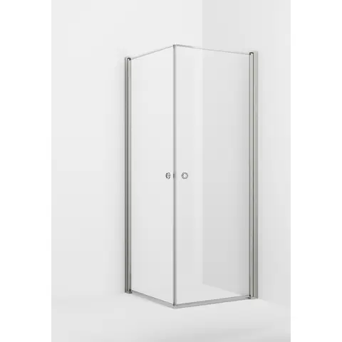 Dusjhj&#248;rne rett laminert LIAM 80x90 80x90x195cm s&#248;lv/klar