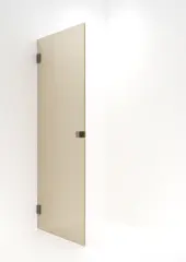 Dusjd&#248;r rett EMIL 90 90x200 cm bronse glass b&#248;rstet ros&#232;gull
