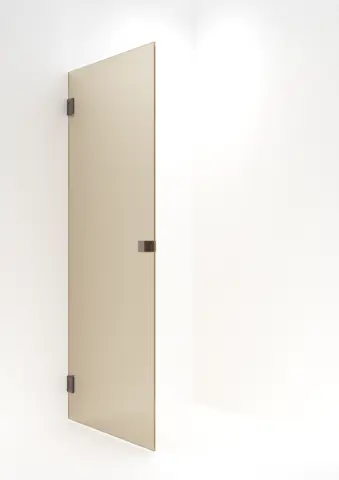 Dusjd&#248;r rett EMIL 90 90x200 cm bronse glass b&#248;rstet ros&#232;gull