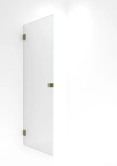 Dusjdør rett EMIL 80 80x200cm klart glass børstet messing 
