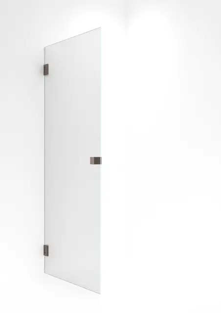 Dusjdør rett EMIL 90 90x200cm klart glass børstet rosègull 