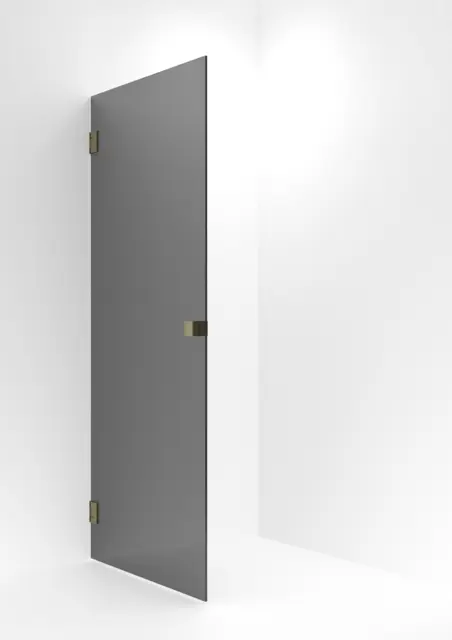 Dusjdør rett EMIL 100 100x200 cm sotet glass børstet messing 