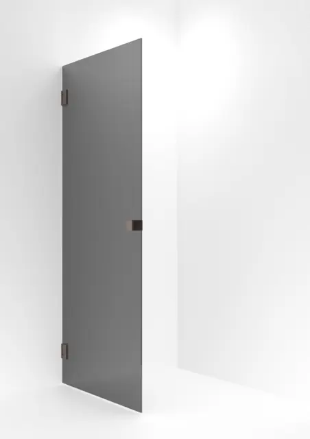 Dusjdør rett EMIL 100 100x200 cm sotet glass børstet rosègull 